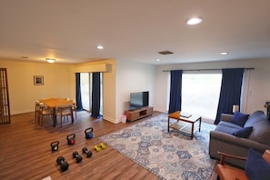 Smart TV, books, music library, computer monitors