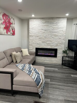 Televisión, chimenea