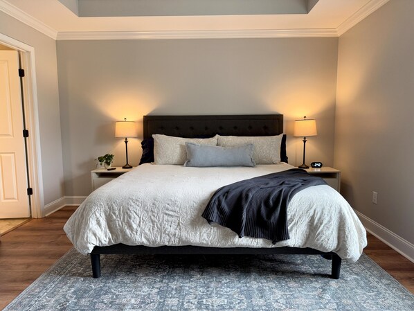 4 bedrooms, iron/ironing board, travel cot, WiFi