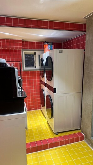 Mini-fridge, microwave