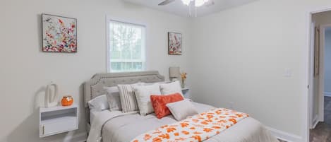 2 bedrooms, in-room safe, iron/ironing board, travel crib