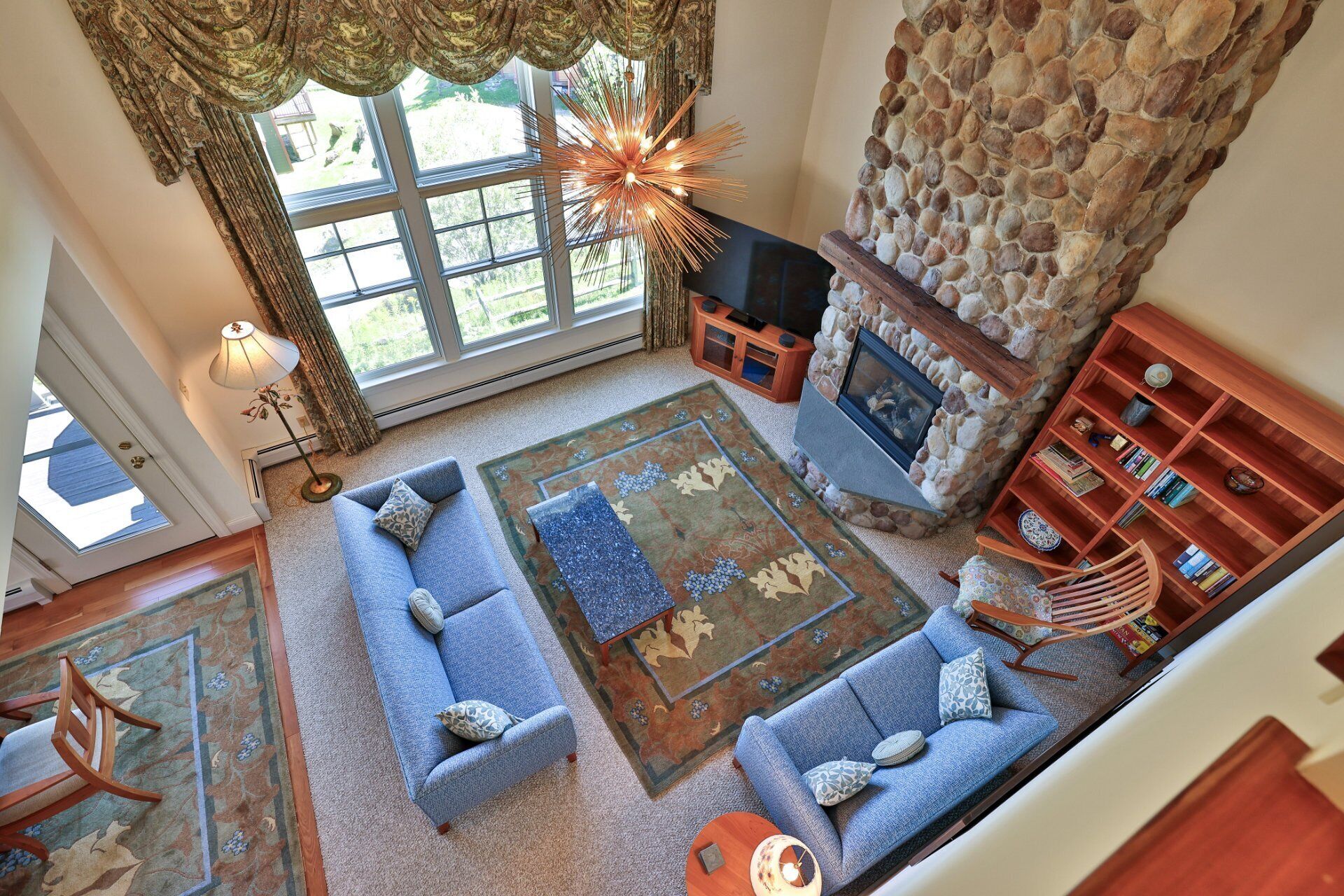 Smart TV, fireplace, video games, foosball