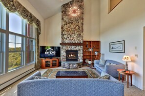 Smart TV, fireplace, video games, foosball