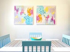 Dining - Vibrant & modern Coalinga home perfect for families or work trips! Enjoy a fully equipped kitchen, dedicated workspace with blazing-fast Wi-Fi, and a private patio. Walk to local shops & restaurants. (Coalinga)