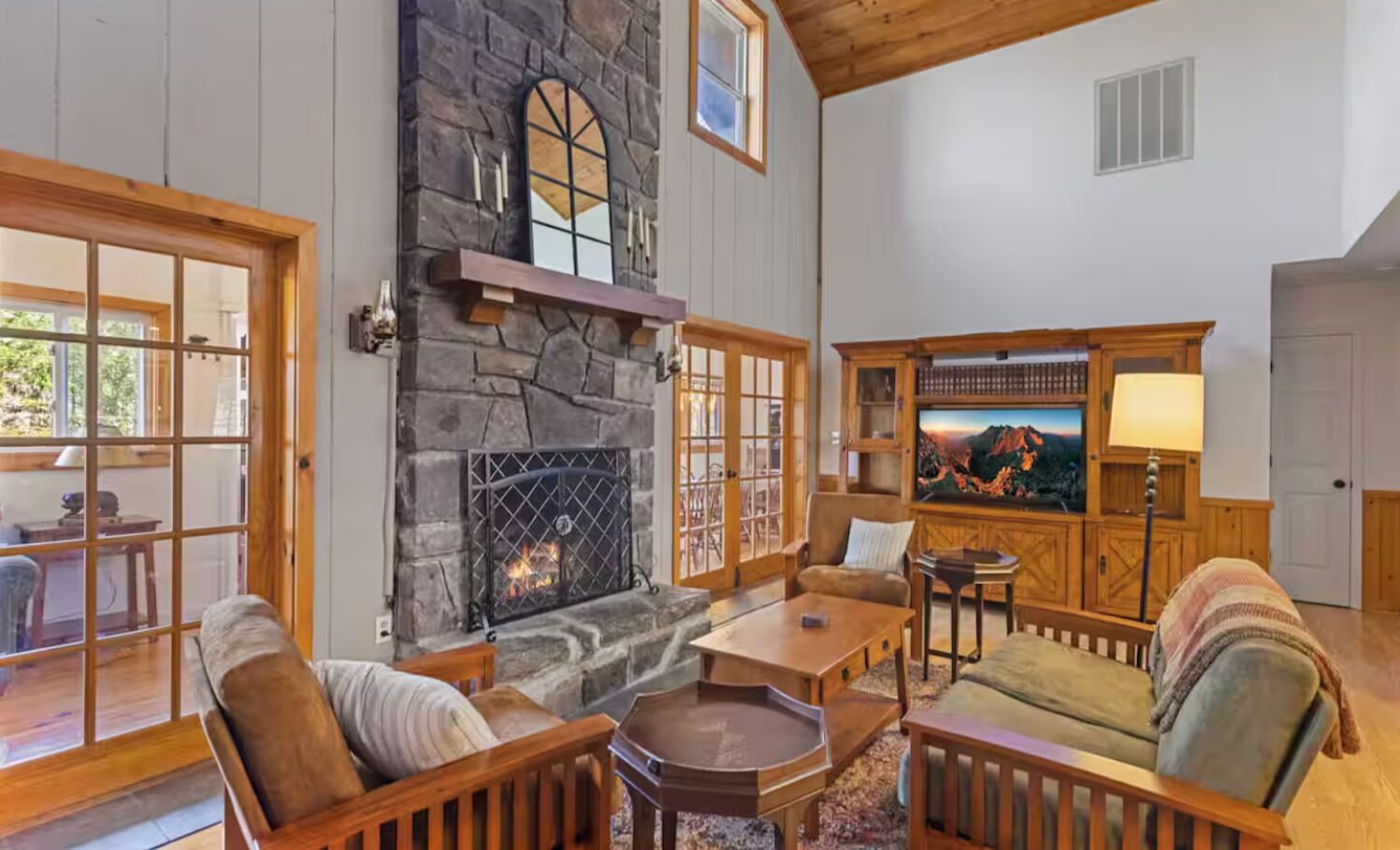 Smart TV, fireplace, video games, foosball