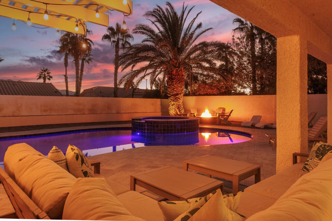 Piscine extérieure, piscine chauffée