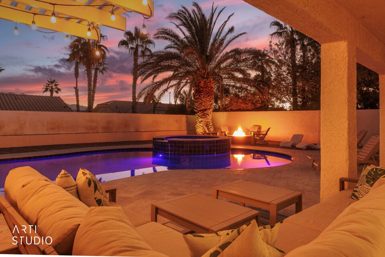 屋外プール、温水プール