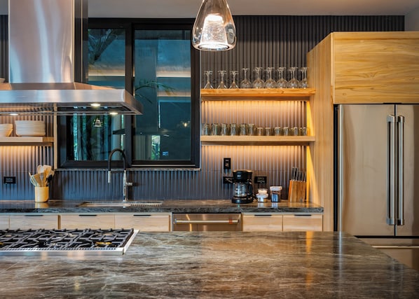 Fridge, oven, stovetop, dishwasher