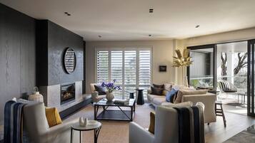 TV, fireplace, stereo