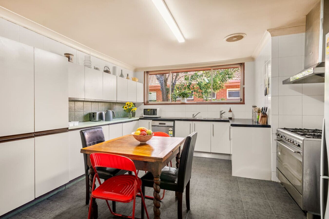 Fridge, microwave, stovetop, toaster