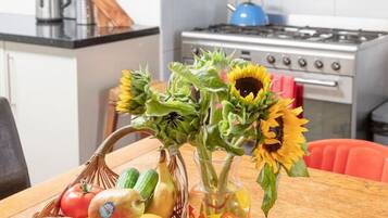 Fridge, microwave, stovetop, dishwasher