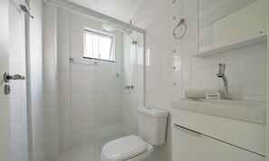 Basic Apartment | Bathroom - 2-bed Apt w/ BBQ - Downtown Bombinhas Caa103 (Bombinhas)