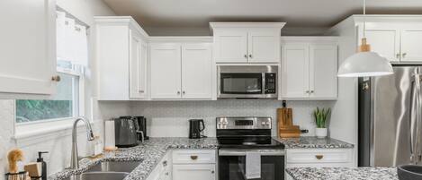 Microwave, oven, stovetop, dishwasher