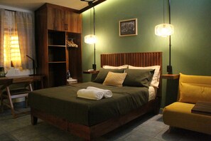 1 slaapkamer, een bureau, een strijkplank/strijkijzer, gratis wifi