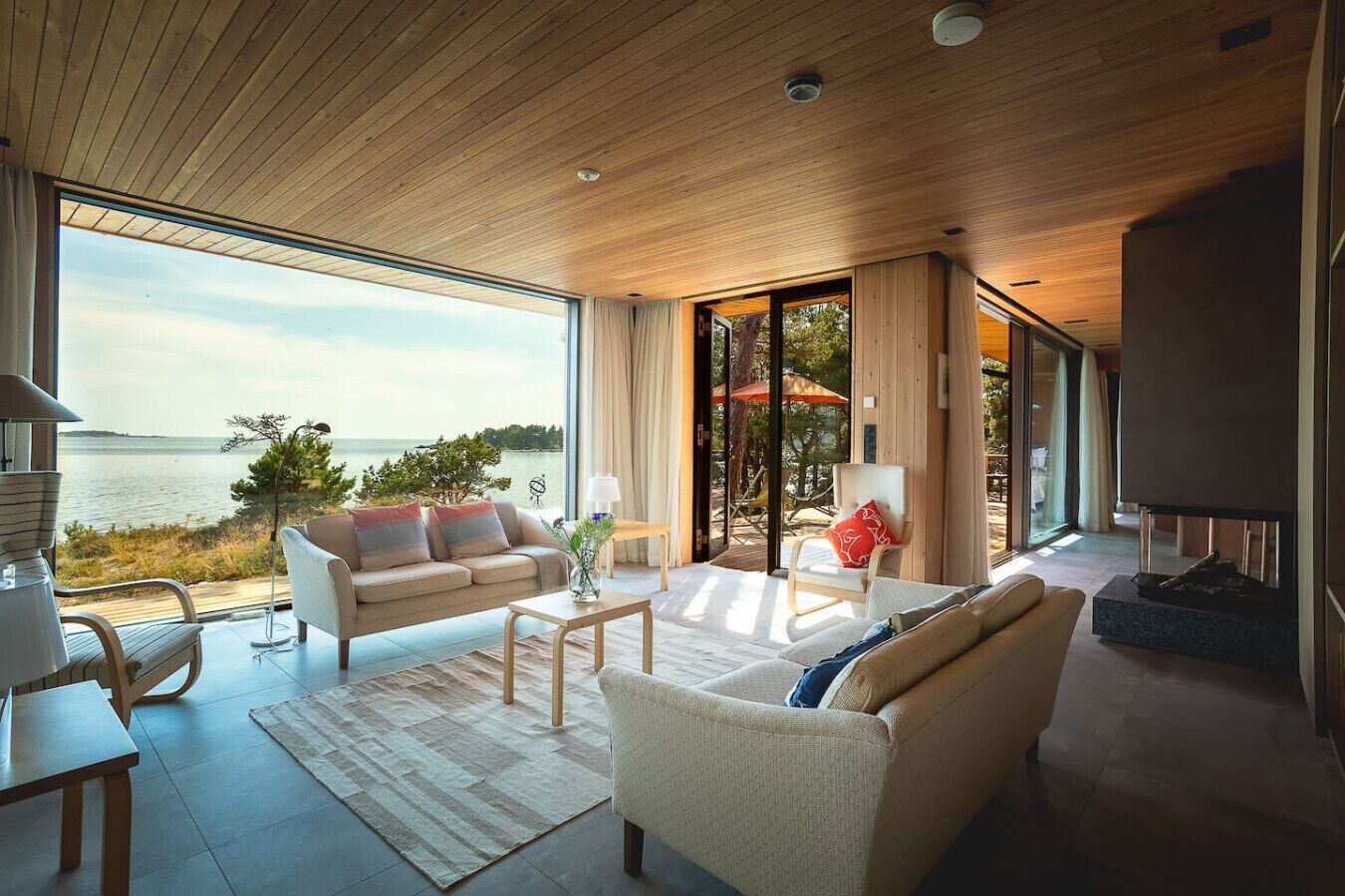 Televisión y chimenea 