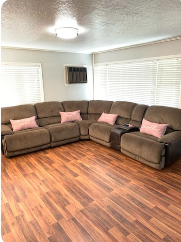 King, queen, & twin bed. 2-bedroom. Fenced around.