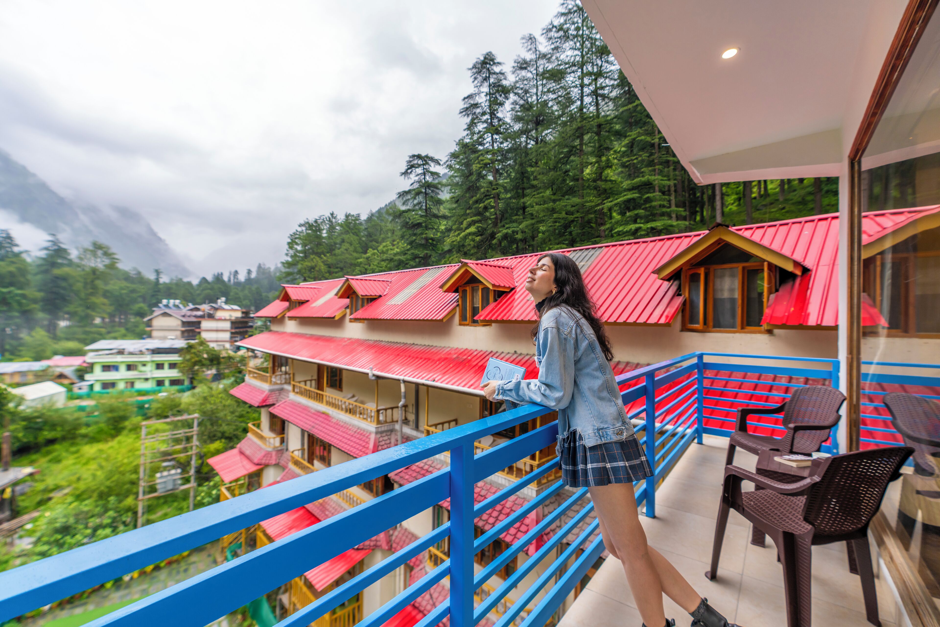 Deluxe Private AC Room with Balcony & Mountain View and Ensuite Bathroom | Balcony view