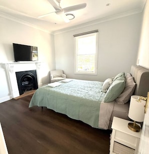 Iron/ironing board, travel crib, free WiFi, bed sheets