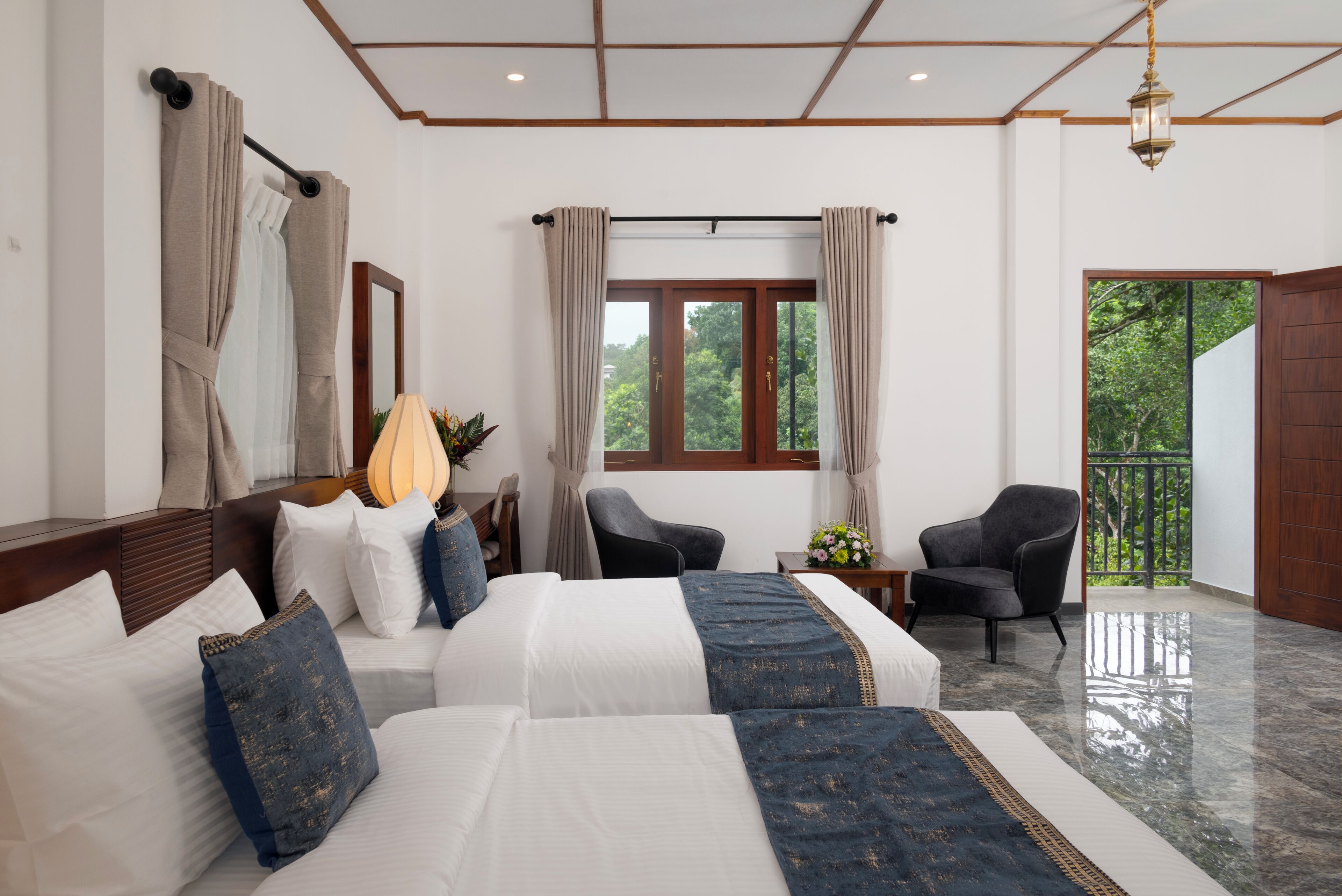 Deluxe Double or Twin Room, Balcony, Garden View | In-room safe, desk, blackout curtains, iron/ironing board