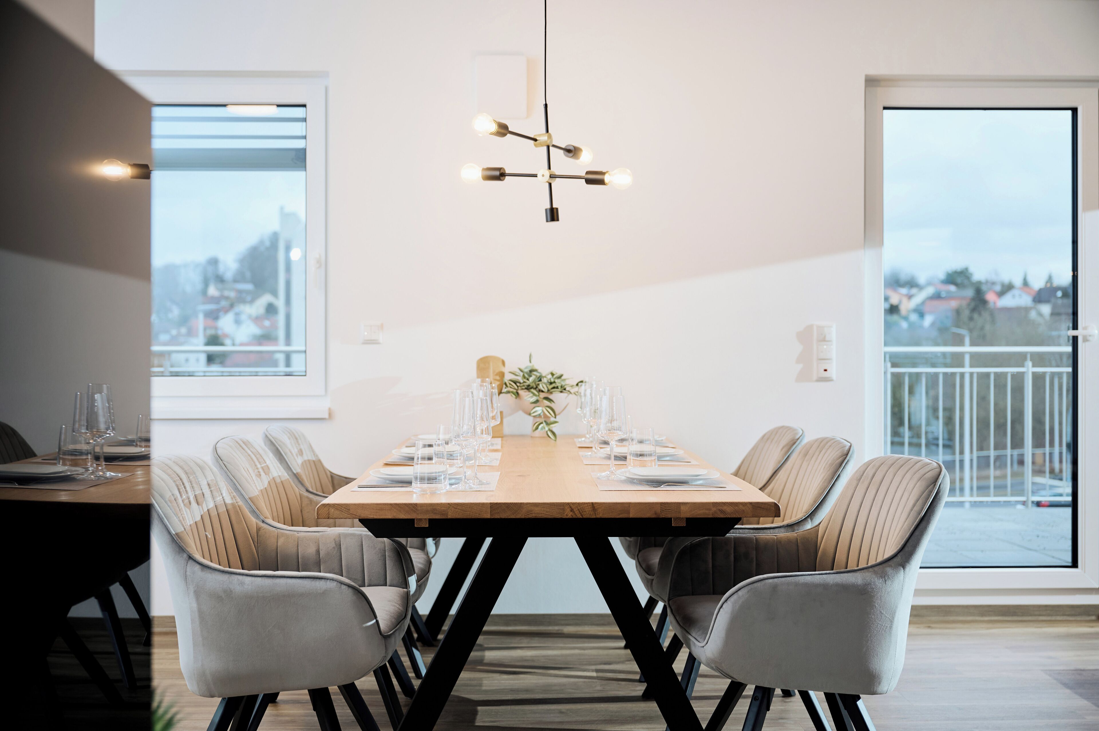 高級頂樓客房, 2 間臥室, 庭院 | 房內用餐區