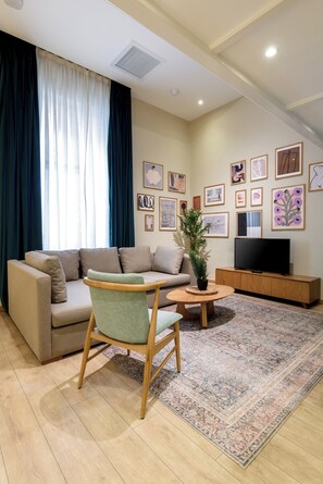 45-吋智慧型電視，提供衛星頻道