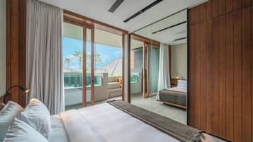 Apartemen Premium, 1 kamar tidur, jet tub | Minibar, brankas, meja kerja, dan setrika/meja setrika