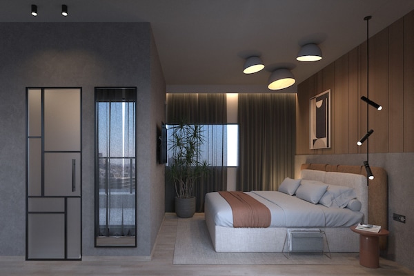 Acropolis Serenity Suite with Hot Tub | Öryggishólf í herbergi, myrkratjöld/-gardínur, hljóðeinangrun
