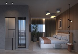 Caja de seguridad en la habitación y cortinas blackout 