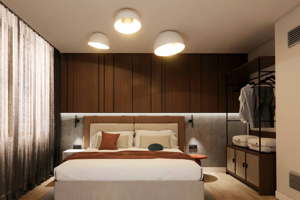 Two-Bedroom Apartment with Street View | In-room safe, blackout drapes, soundproofing, iron/ironing board