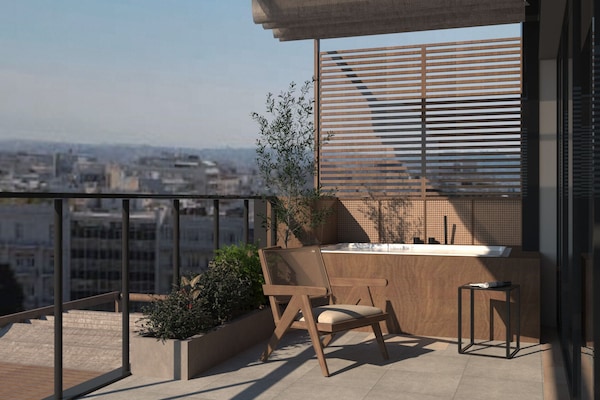 Acropolis Serenity Suite with Hot Tub | Terrace/patio