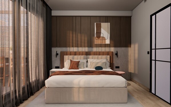 Acropolis Senior Suite with Hot Tub | In-room safe, blackout drapes, soundproofing, iron/ironing board