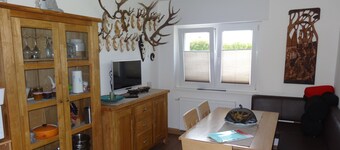 Quiet granny apartment with eat-in kitchen, bedroom and bathroom.