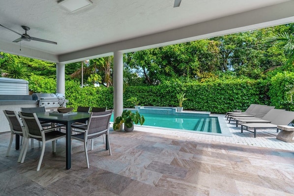 Outdoor pool, a heated pool