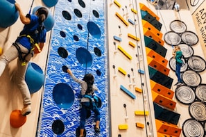 Muro de escalada bajo techo
