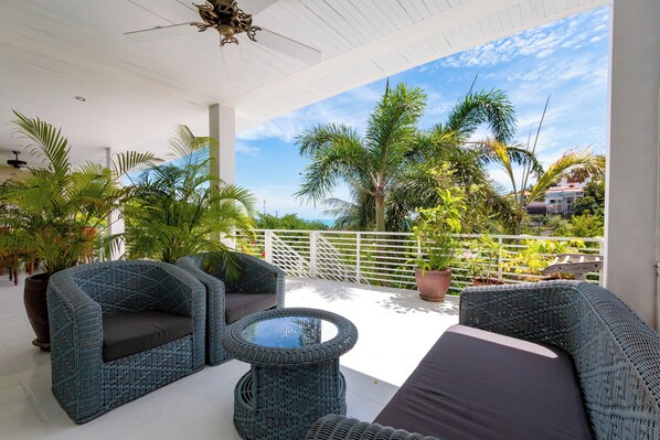 Balcony - Ocean View Villa Pool Near Beach V224 (Mae Nam)