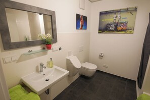 Suihku, hiustenkuivaaja, pyyhkeet