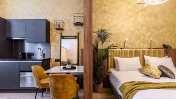 1 slaapkamer, een strijkplank/strijkijzer, gratis wifi, beddengoed