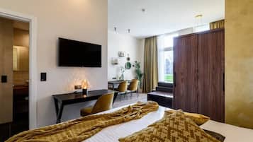 1 slaapkamer, een strijkplank/strijkijzer, gratis wifi, beddengoed