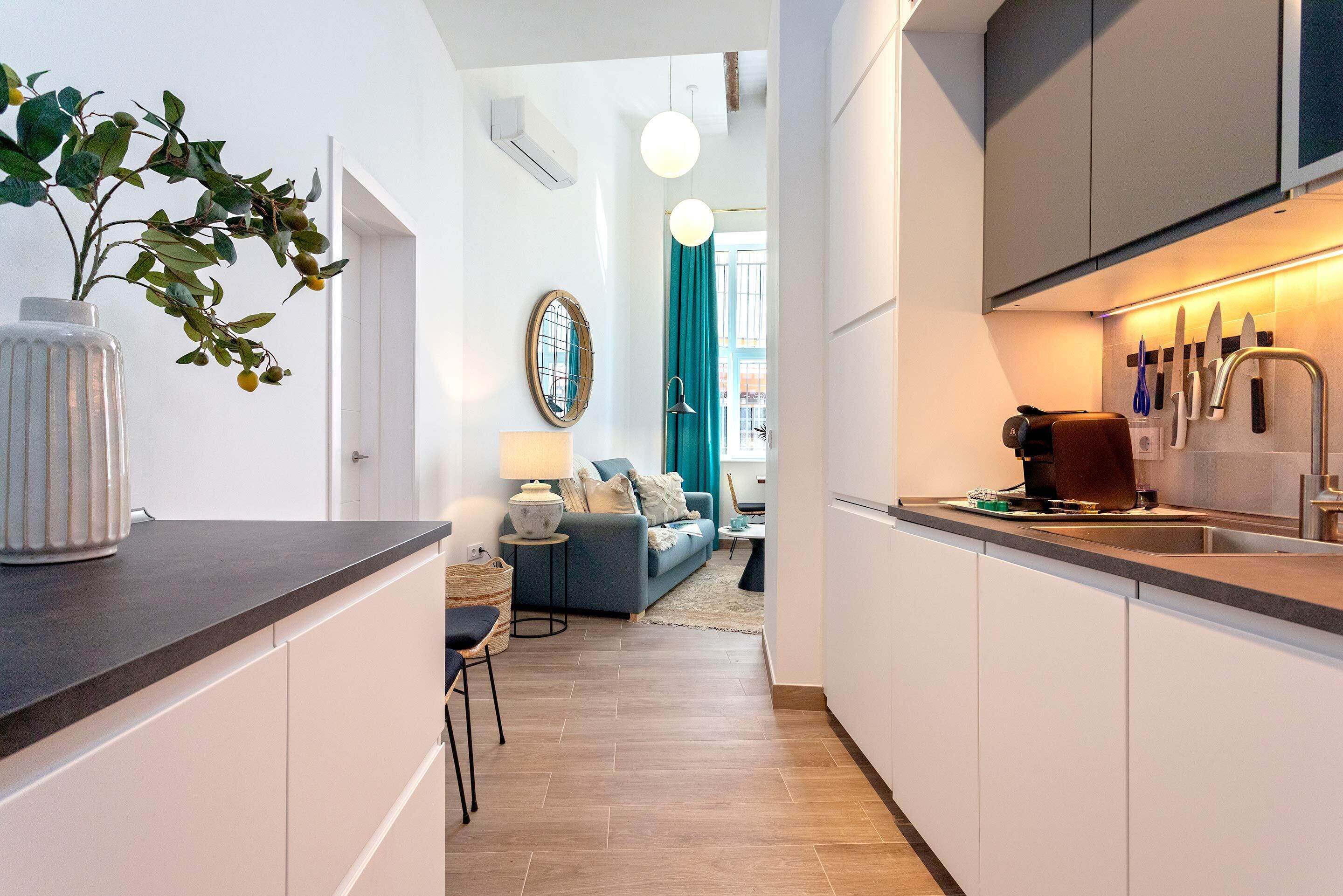 Leilighet (1 Bedroom) | Eget kjøkken | Kjøleskap, mikrobølgeovn, ovn og kokeplater