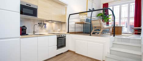 公寓 (1 Bedroom) | 私人厨房 | 冰箱、微波炉、烤箱、洗碗机