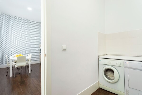 Microwave, oven, dishwasher, high chair
