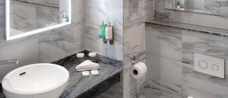 Hair dryer, towels