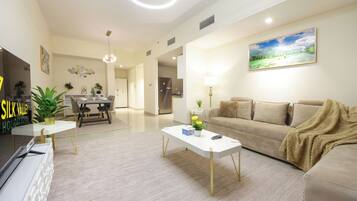 Departamento, vista al río | Área de sala de estar