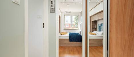 2 bedrooms, desk, iron/ironing board, travel cot