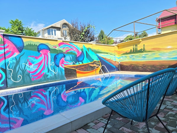 Outdoor pool, a heated pool