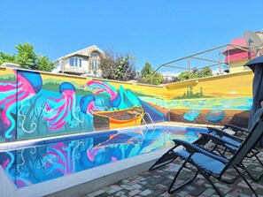 Piscina externa, piscina aquecida