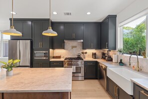 Microwave, oven, stovetop, dishwasher