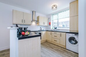 House, Patio | Private kitchen