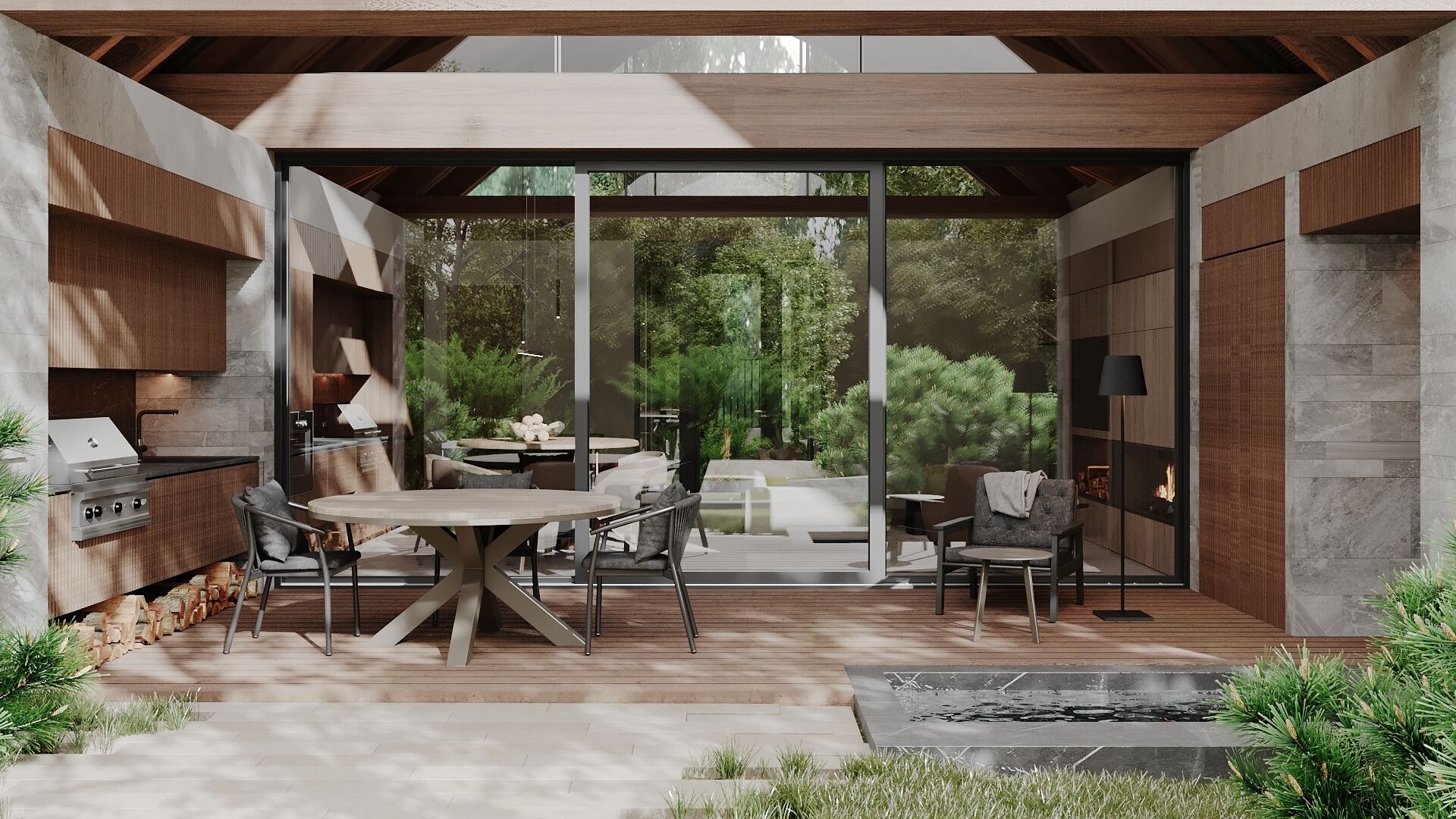 Luxury Villa, 2 Bedrooms, Garden View (Private Sauna) | Terrace/patio