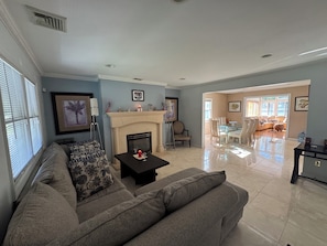Smart TV, fireplace, printers